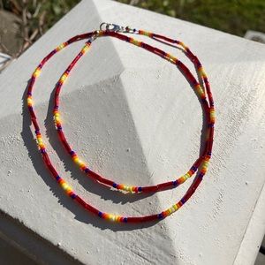 Handmade Seed Bead Necklace Native American Indigenous Tribal